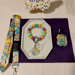 3 PC wristlet keychain set