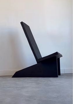 Black Geometric Wood Lounge Chair