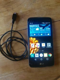 cracked. still works. LG K7 metro pcs