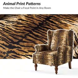 Ira Traditional Animal Pattern Armchair with Nailhead Trim  $160