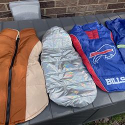 Large assorted dog coats, and raincoats $15 each