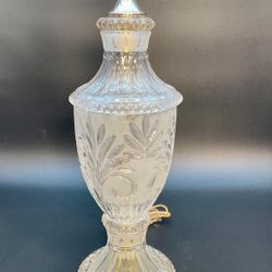 Vintage MCM Table Lamp 24% Lead Crystal Zajecar Yugoslavia Hollywood Regency 29