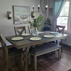 Ashley Furniture Aldwin Rectangular Dining Table (D617-45) - Modern Farmhouse Style