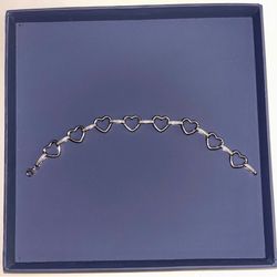 Silver Heart Link Bracelet