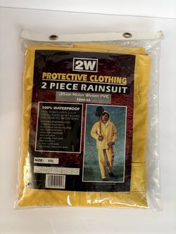 2W 2-Piece PVC Rainsuit XXL Yellow