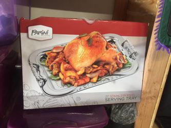 Stainless serving tray