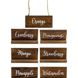 Rustic Wood Beverage Signs (7-Flavor Mimosa Set)