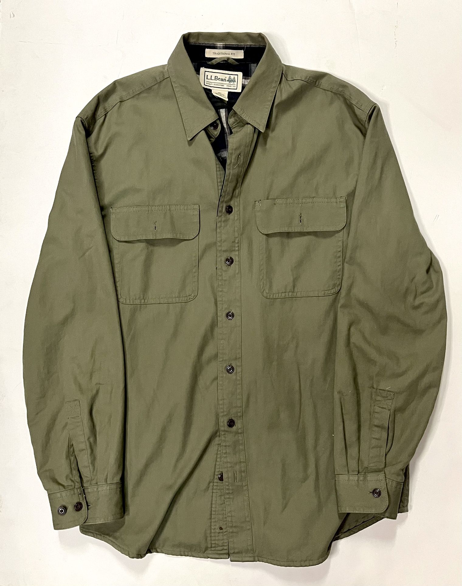 LL Beanen’s Field Trip Cotton Shirt Olive Green Size: Medium