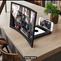 12-inch 3D Phone Screen Magnifier, Ultra HD Screen Magnifier Phone Stand, Anti-Glare and Blue Light Protection, Immersive Viewing Experience, Portable