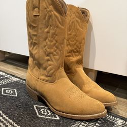 Laredo Men’s Cowboy Leather Suede Boots 11.5