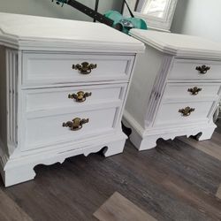 Shabby Chic Wood Nightstands