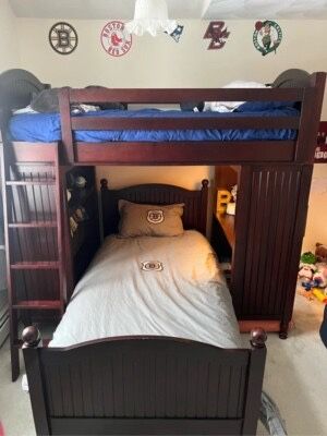 POTTERY BARN BUNK AND TWIN BED