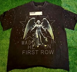 First Row Angel Graphic T-Shirt XL Black Streetwear