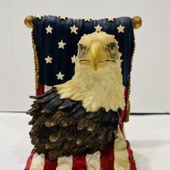 Americana Flag Eagle Statue Bookend