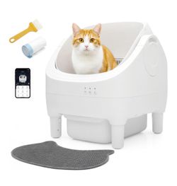 Open-Top Automatic Cat Litter Box - Self-Cleaning with Smart Gravity Senso