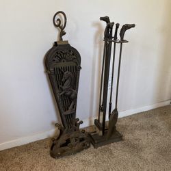 Antique fireplace fan