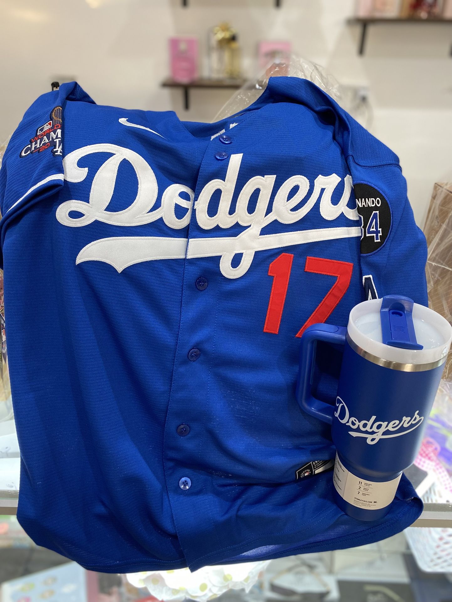 Dodgers Jersey And Stanley Cup Gift Set