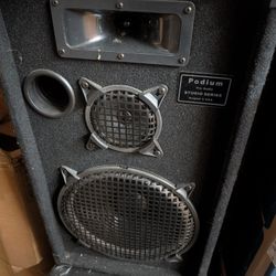 Pair of Podium Pro audio studio speakers.