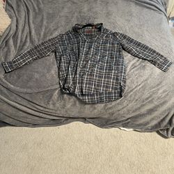 Cotton Works Long Sleeve Button Up Shirt  Xtra Large