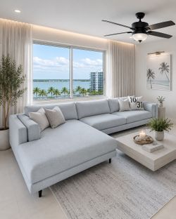 Modern Light Grey L-Shape Sectional Sofa