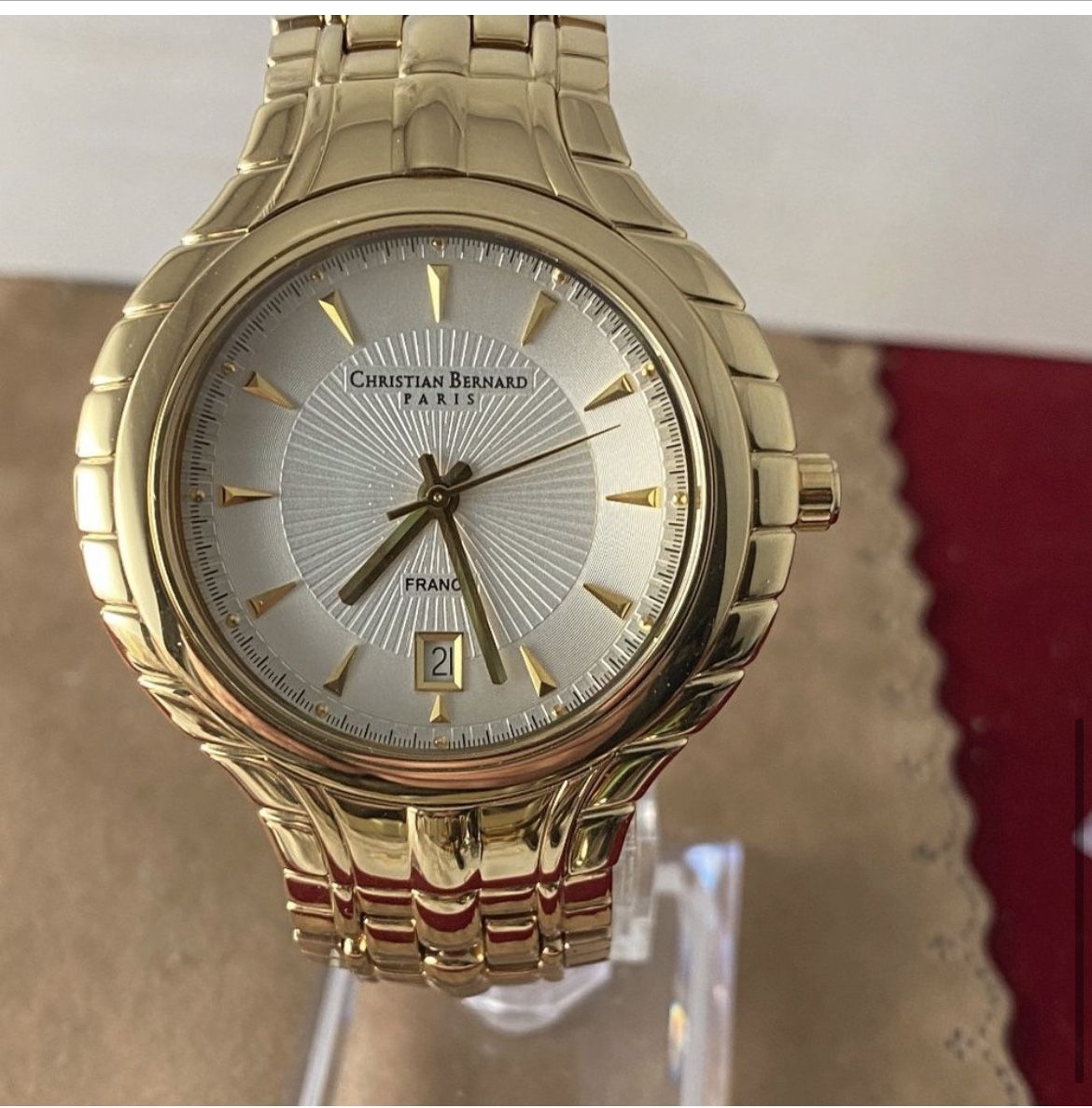 Christian Bernard Sapphire Dial Gold Plated