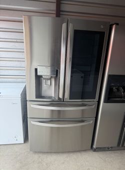 LG Stainless Steel Counter Depth Refrigerator And Freezer