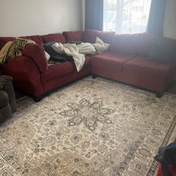 Large Red L Couch