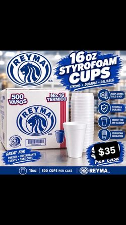 16 oz foam cups 500 ct vasos