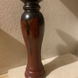14” Port 7 Candle Holder / reactive, glazed pillar holder