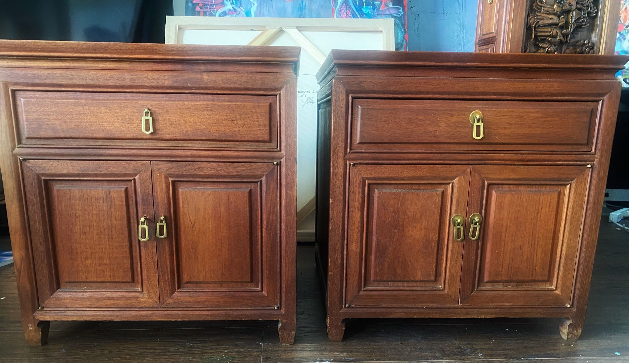 Vintage 1970s Teak Wood End Tables