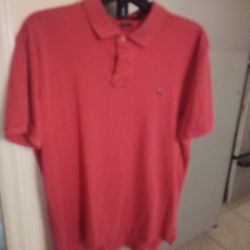 Polo Ralph Lauren Collared Hot Pink Short Sleeve Size Large