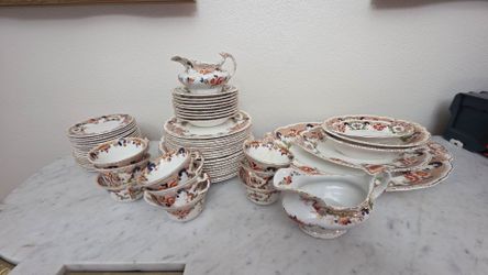 Antique Imari-Style Porcelain China Set
