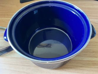 Vintage Chantal Cobalt Blue 1.5-Quart Enamel-on-Steel Pot with #17 Lid