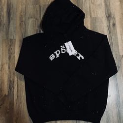 Black Vvs Rinestone Spider Hoodie