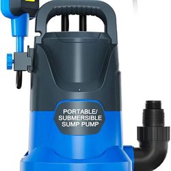 Sump Pump, IHP 3700GPH Clean/ Dirty Water Pump with Automatic Float Switch