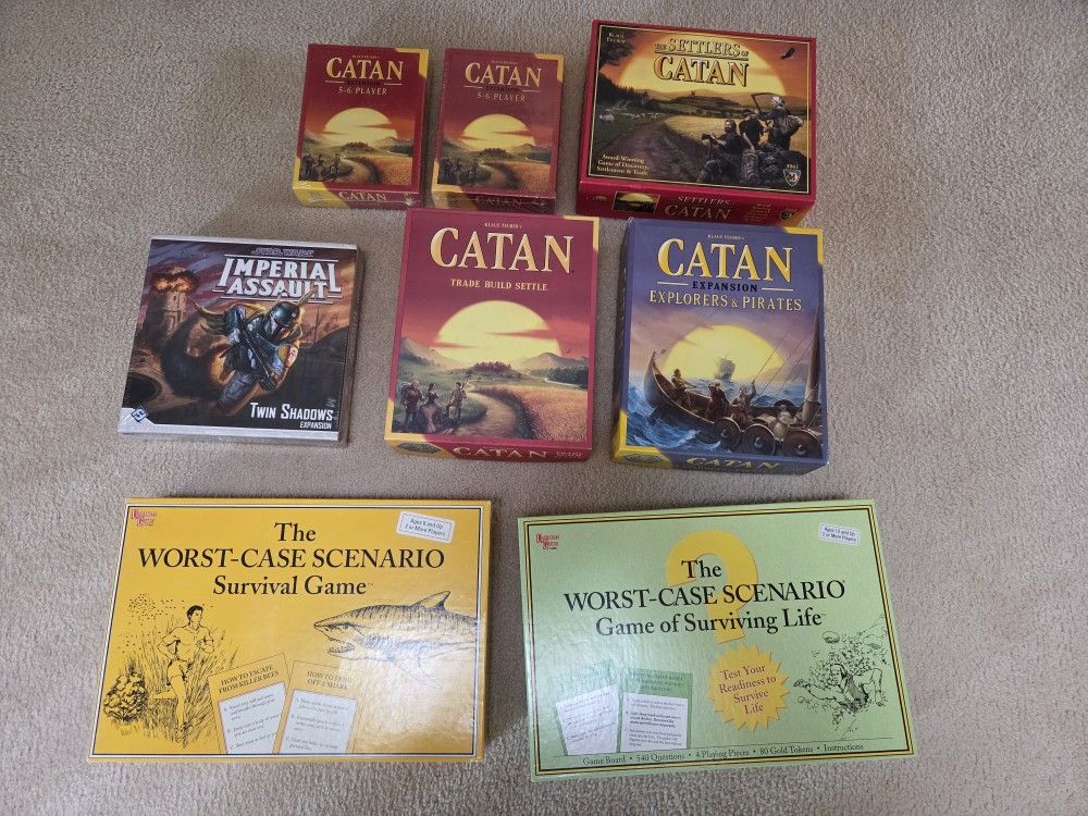 Board Games - Catan, Worst Case Scenario, Star Wars Imperial Assault Twin Shadows
