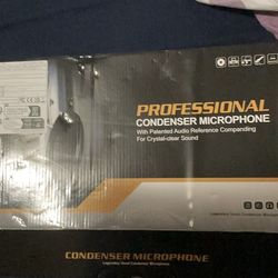 Studio equipment with cords and pop filter