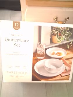 12 threshold dishes, white
