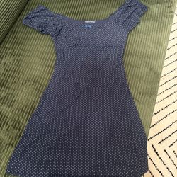Brandy Melville Navy Poka Dots Mini Dress 