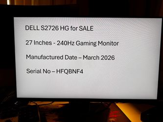 Dell S2726HG 27-Inch 240Hz Gaming Monitor