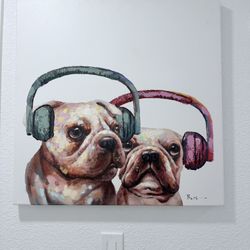 Bulldog Wall Art – Modern Colorful Canvas 28”x28”
