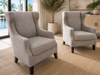 Luxury Wingback Accent Chairs – Pair