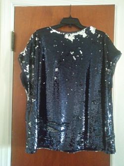 Navy Blue Sequined Blouse!!!