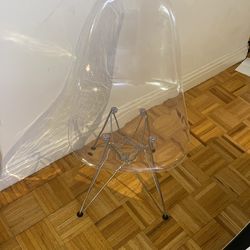 Molded Plastic Eiffel Side Chair With Chrome Legs (2 chairs)