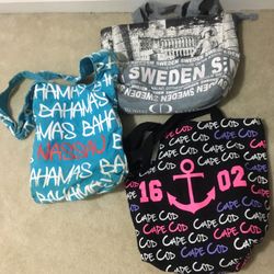 New Tote Bags. Bought In Those Countries