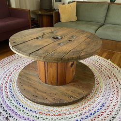Custom Finished Spool Coffee Table 