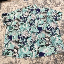 3XL Blue Print Coconut And Flower 