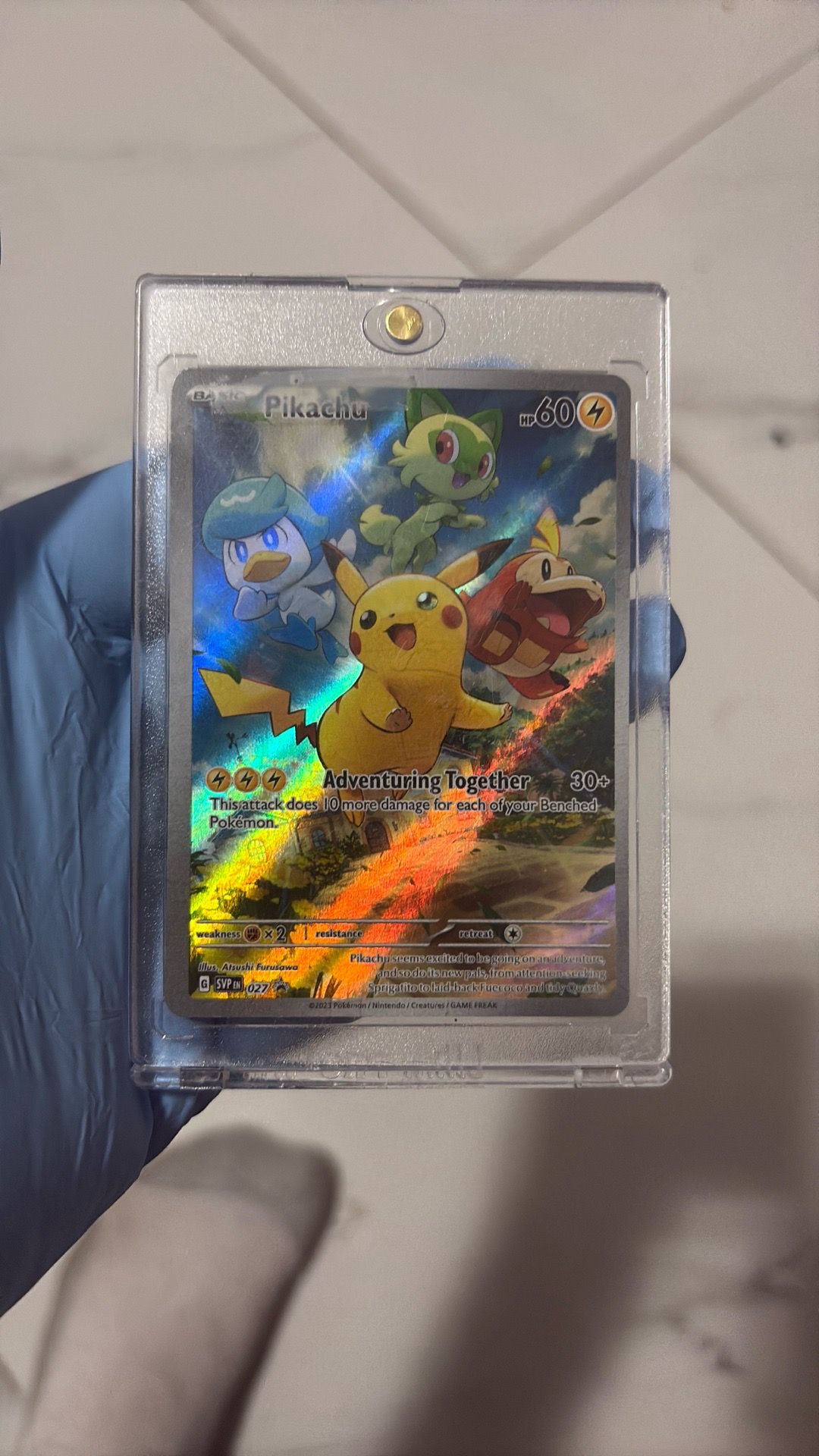 Pokémon TCG Pikachu Scarlet & Violet Promo Full Art Holo Card SVP 027
