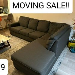 Gray Sectional Couch Sofa With Chaise 