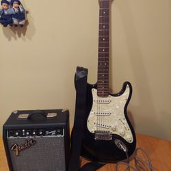 electric guitar with amplifier 
